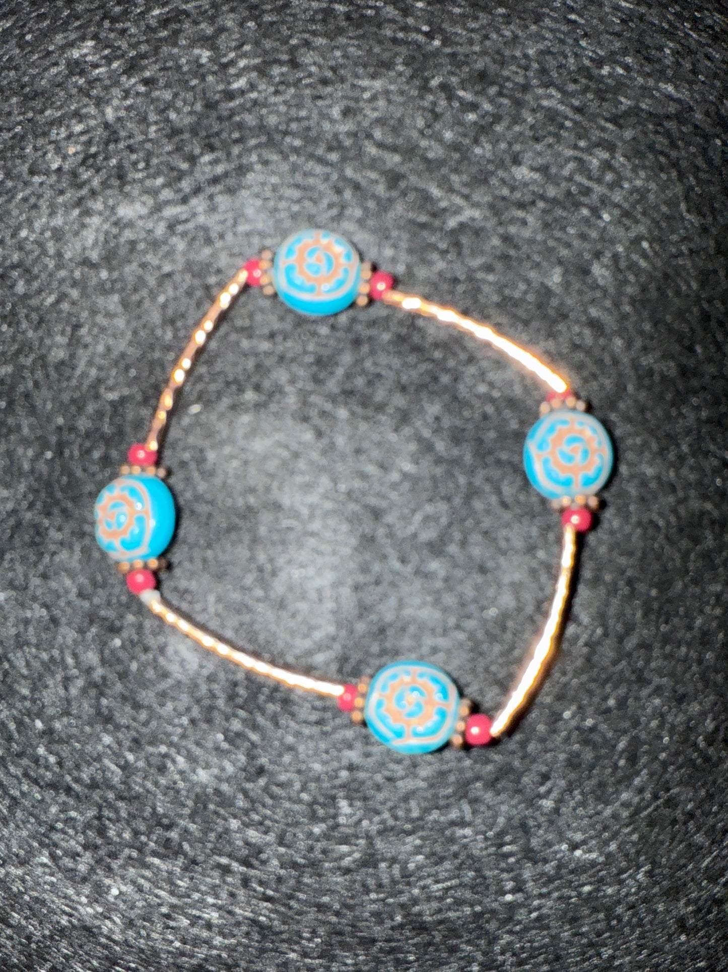 Turquoise flower blessing bracelet