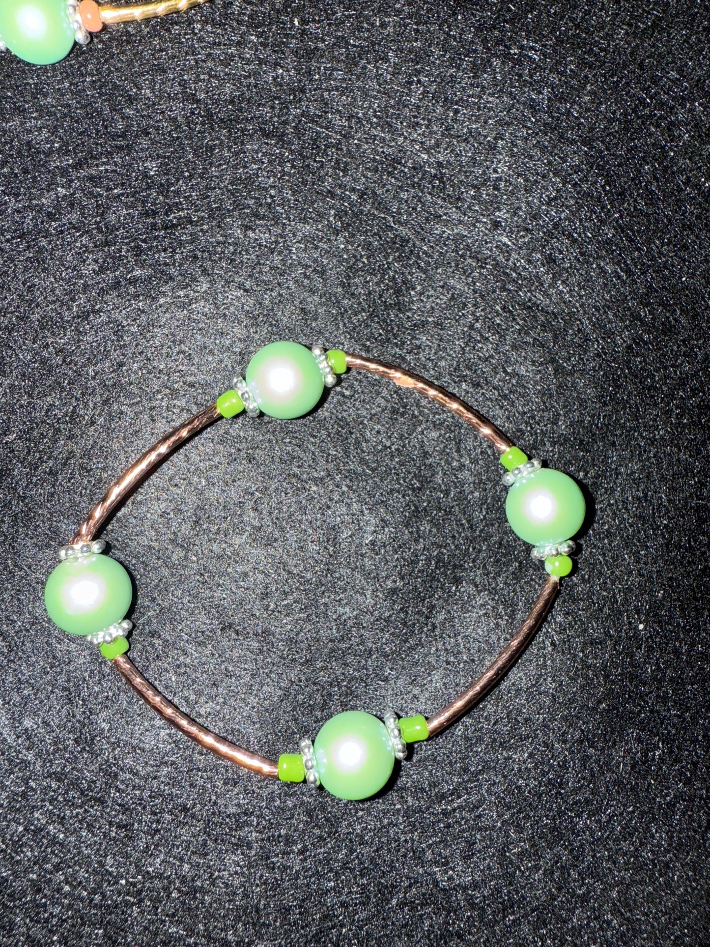 Seafoam Green and gold blessing bracelet