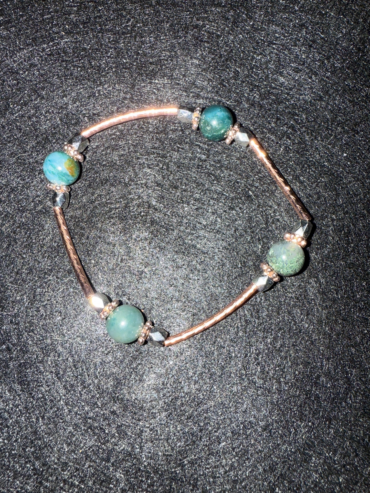 Brown, Green, tan bead blessing bracelet