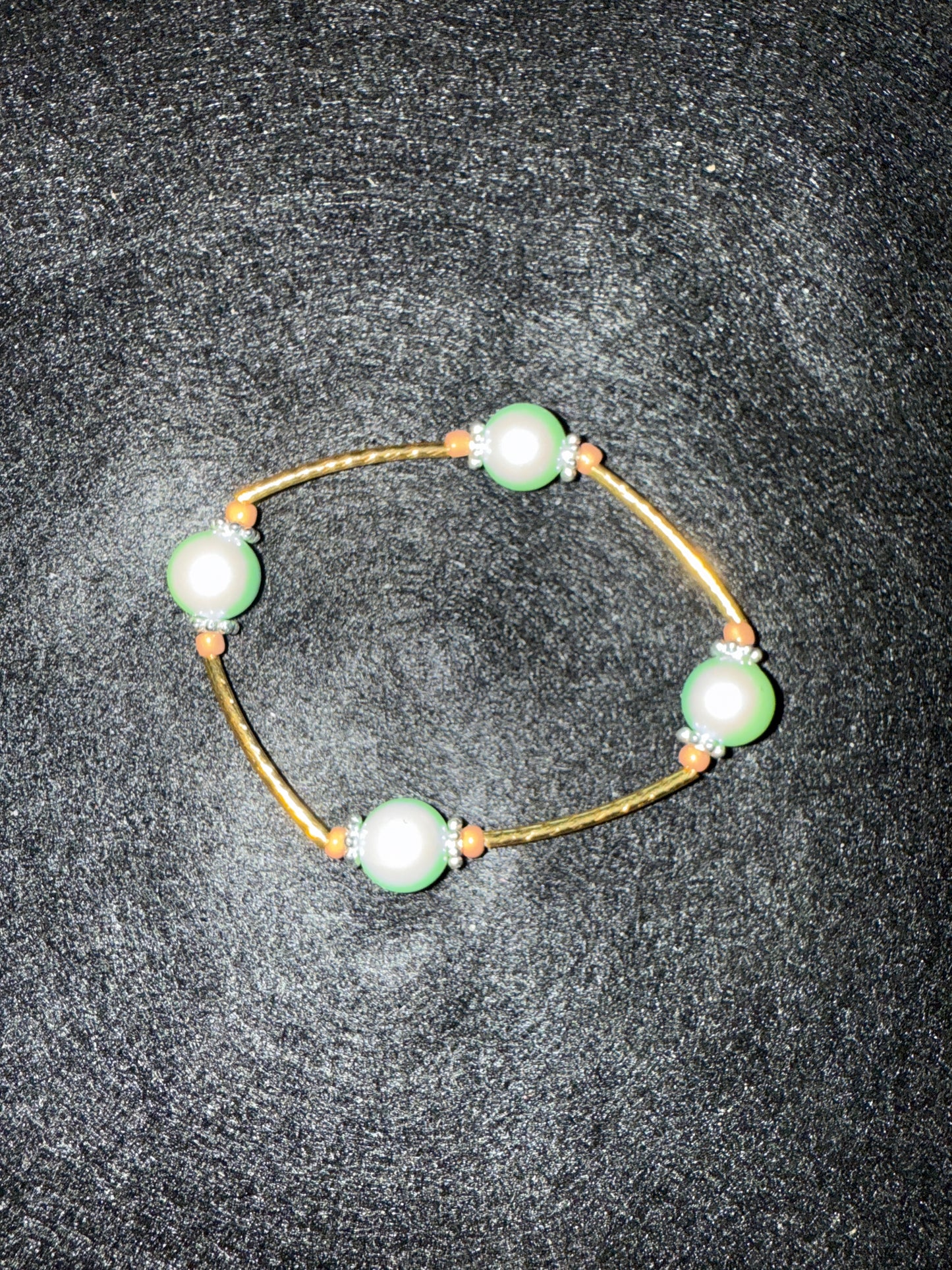 Seafoam Green and gold blessing bracelet