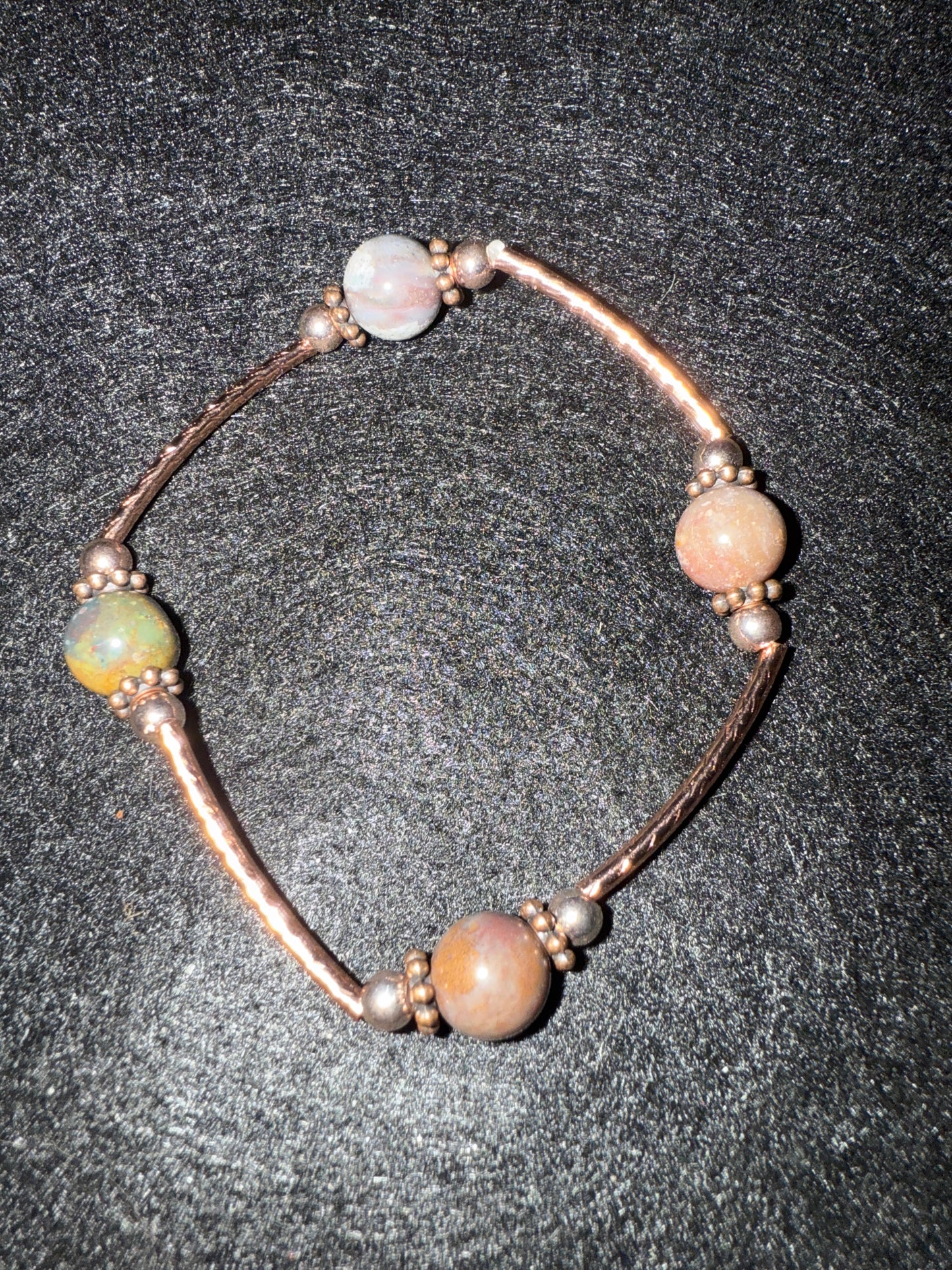 Brown, Green, tan bead blessing bracelet