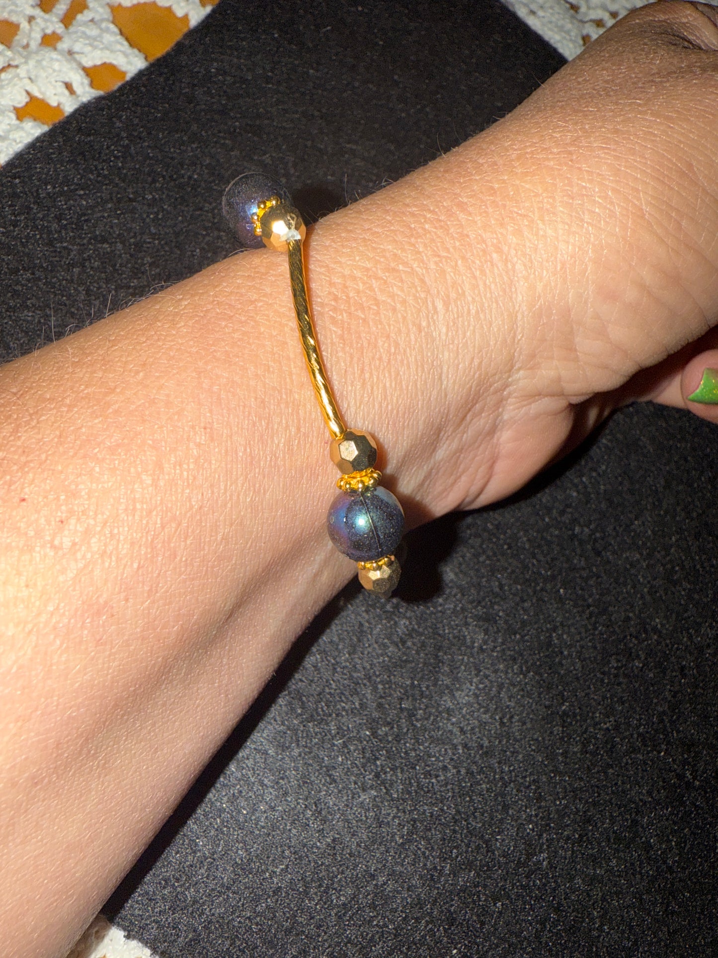 Holographic with gold blessing bracelet