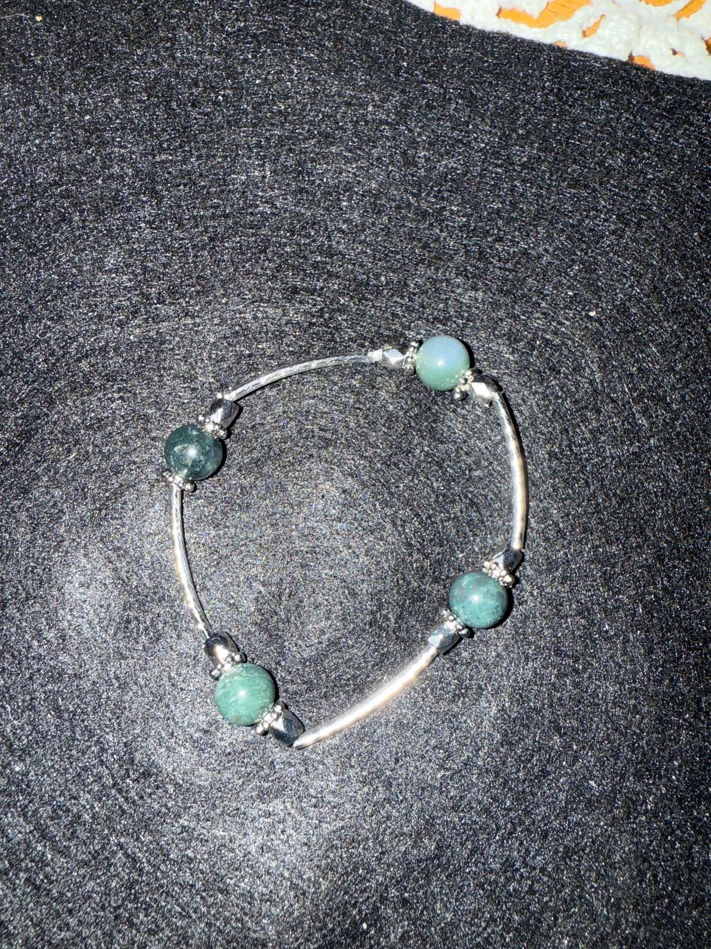 Brown, Green, tan bead blessing bracelet