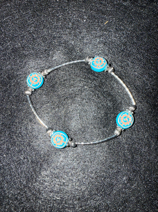 Turquoise flower blessing bracelet