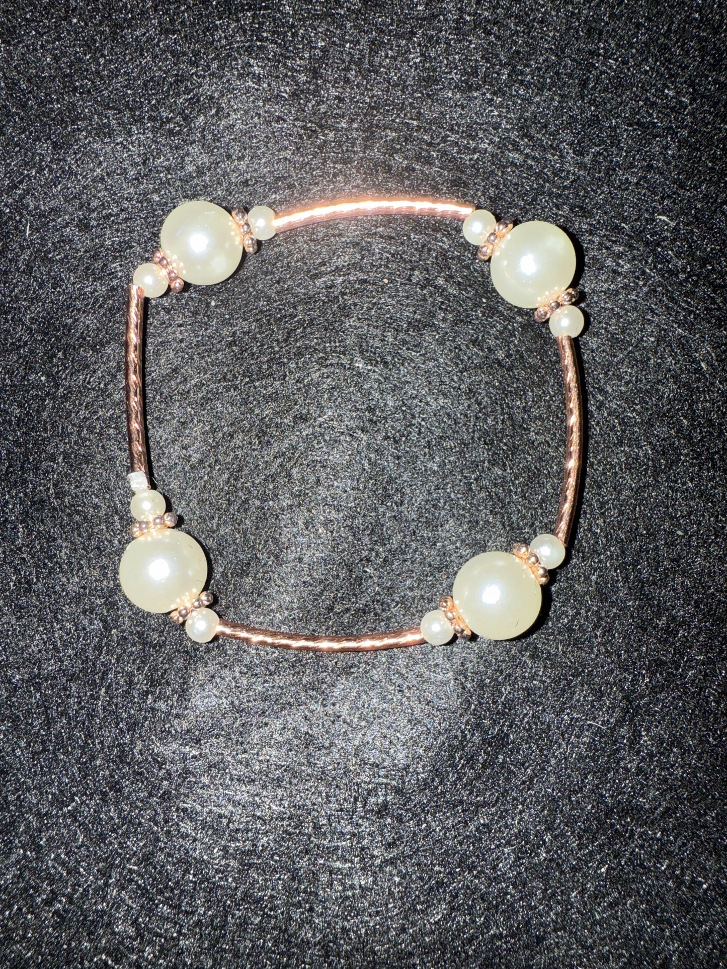 Pearl and rose gold blessing bracelet