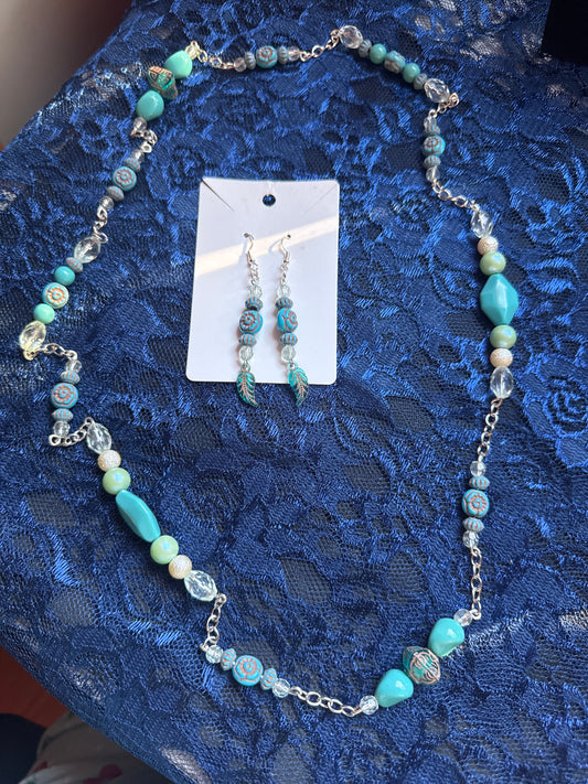 Turquoise dream necklace and earrings