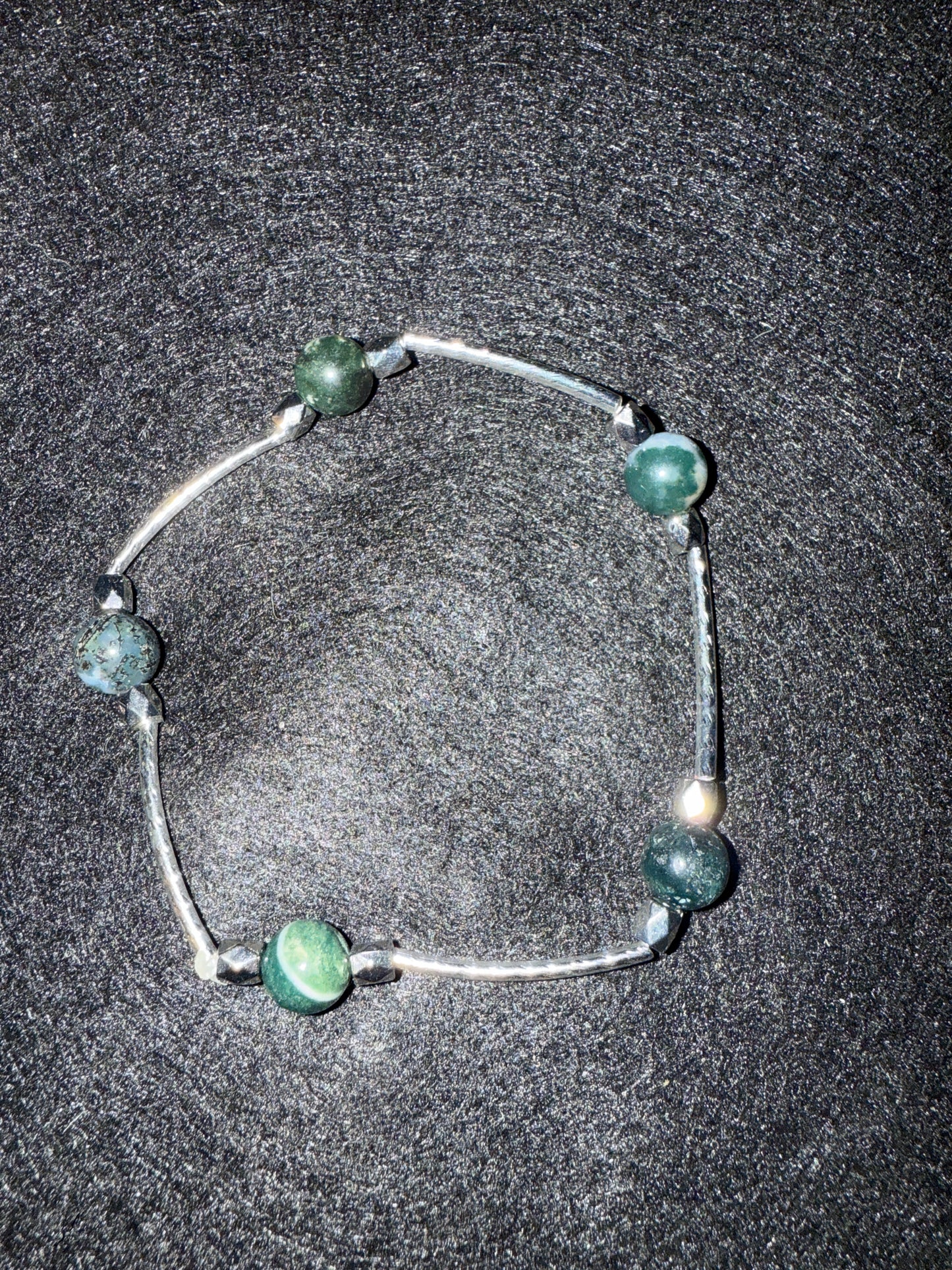 Brown, Green, tan bead blessing bracelet