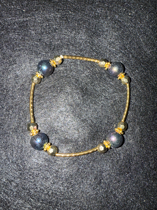 Holographic with gold blessing bracelet
