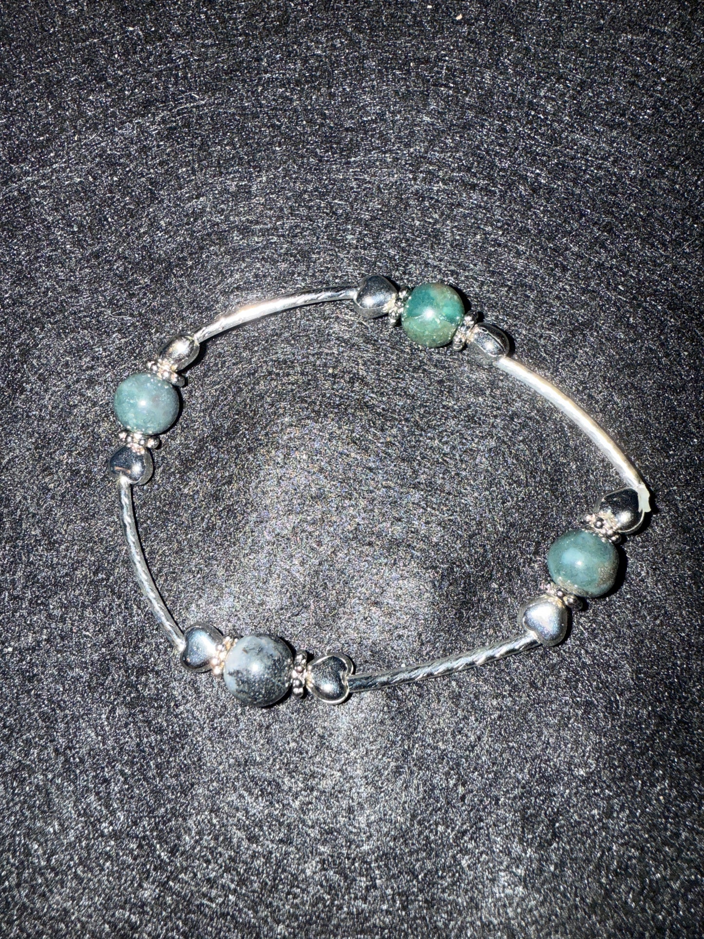 Brown, Green, tan bead blessing bracelet
