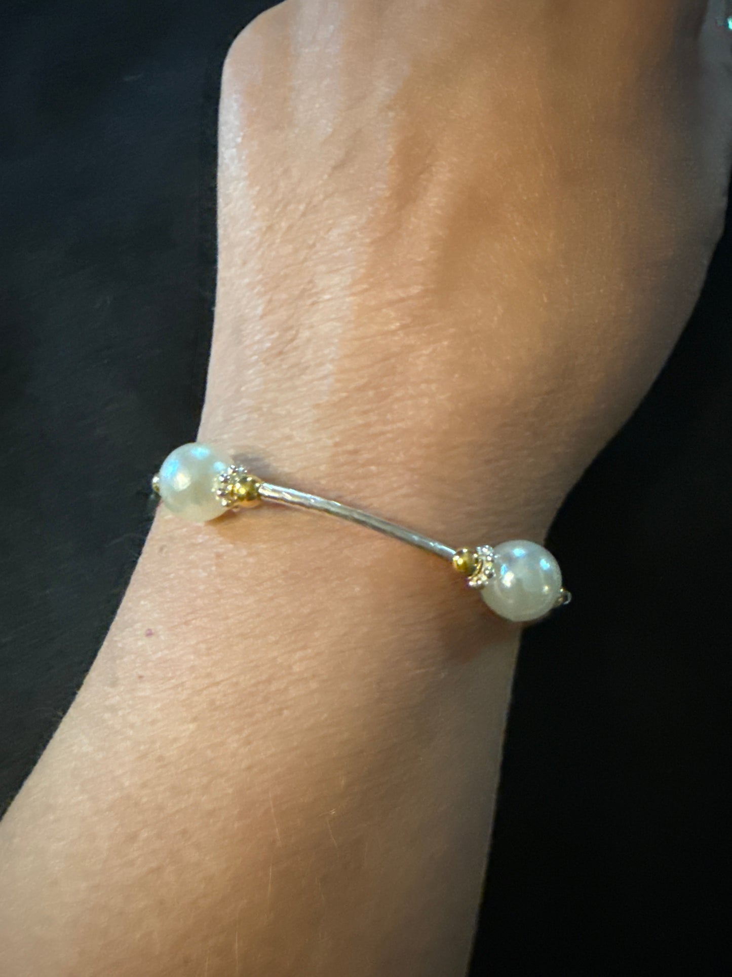 Pearl, Sliver & Gold Blessing Bracelet