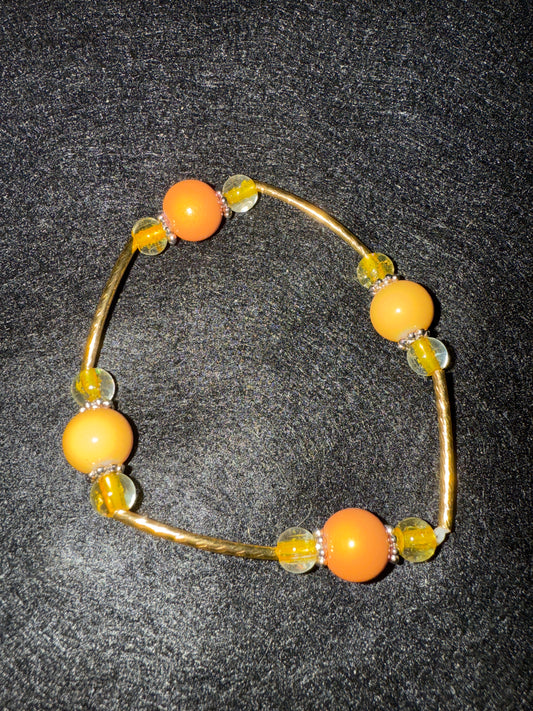 Peach and yellow blessing bracelet